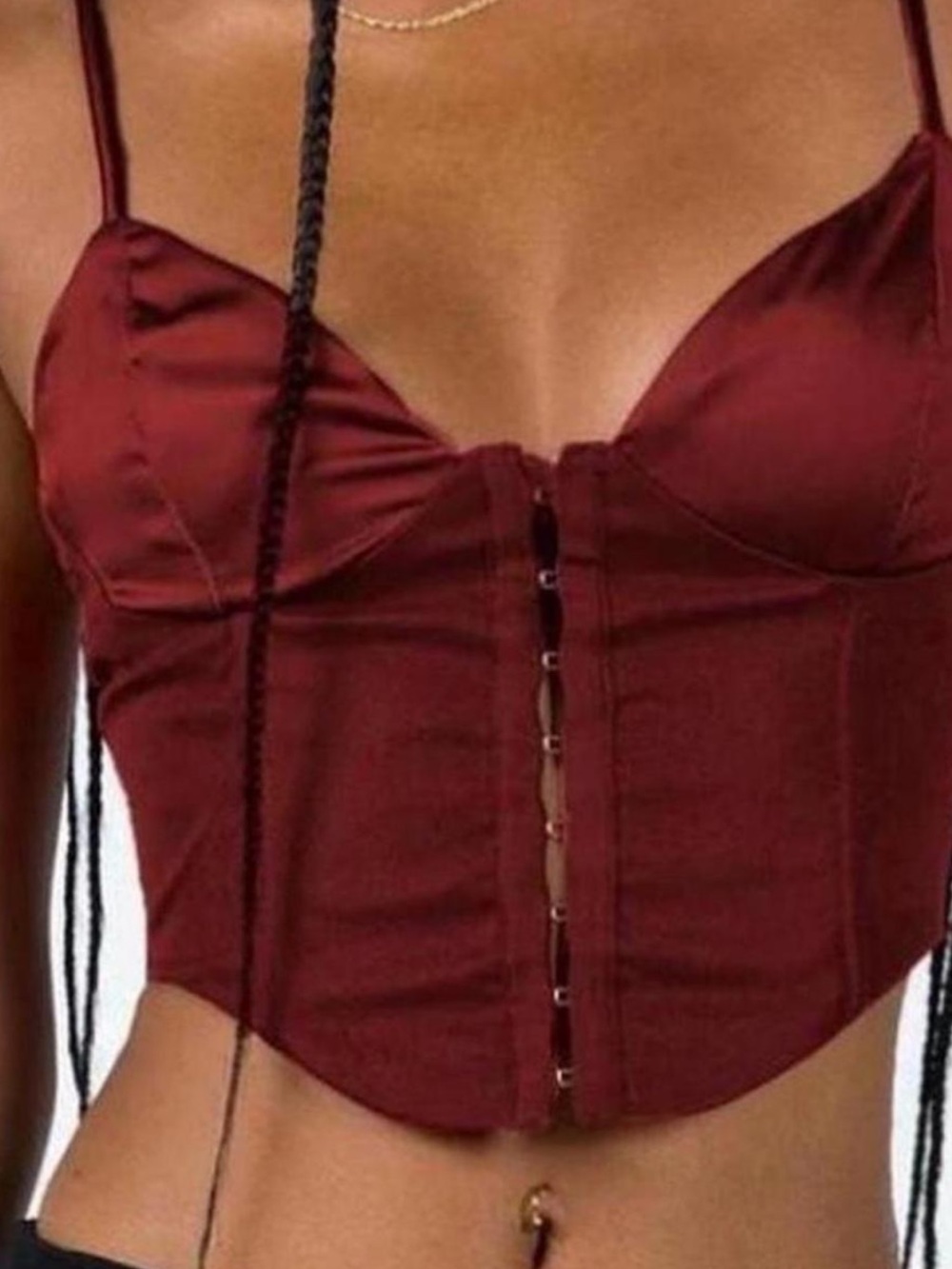 Princess Polly Burgundy Hook-Front Bustier Crop Top Sz 6